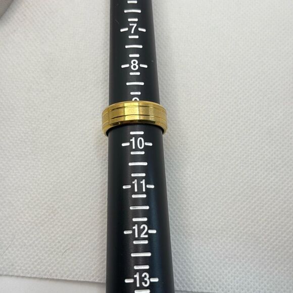 Brand New!! Size 9 1/4 Titanium plated beveled edge band, ring - Picture 4 of 4